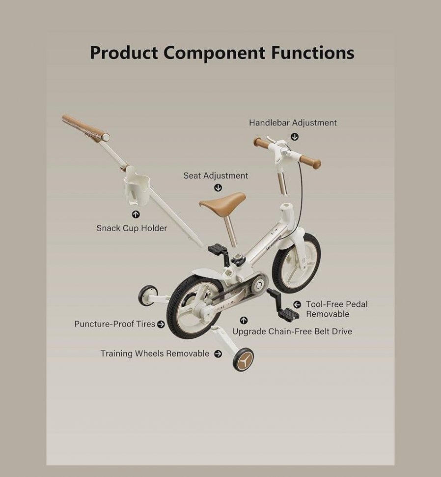 Велосипед трансформер 6in1 Strider white