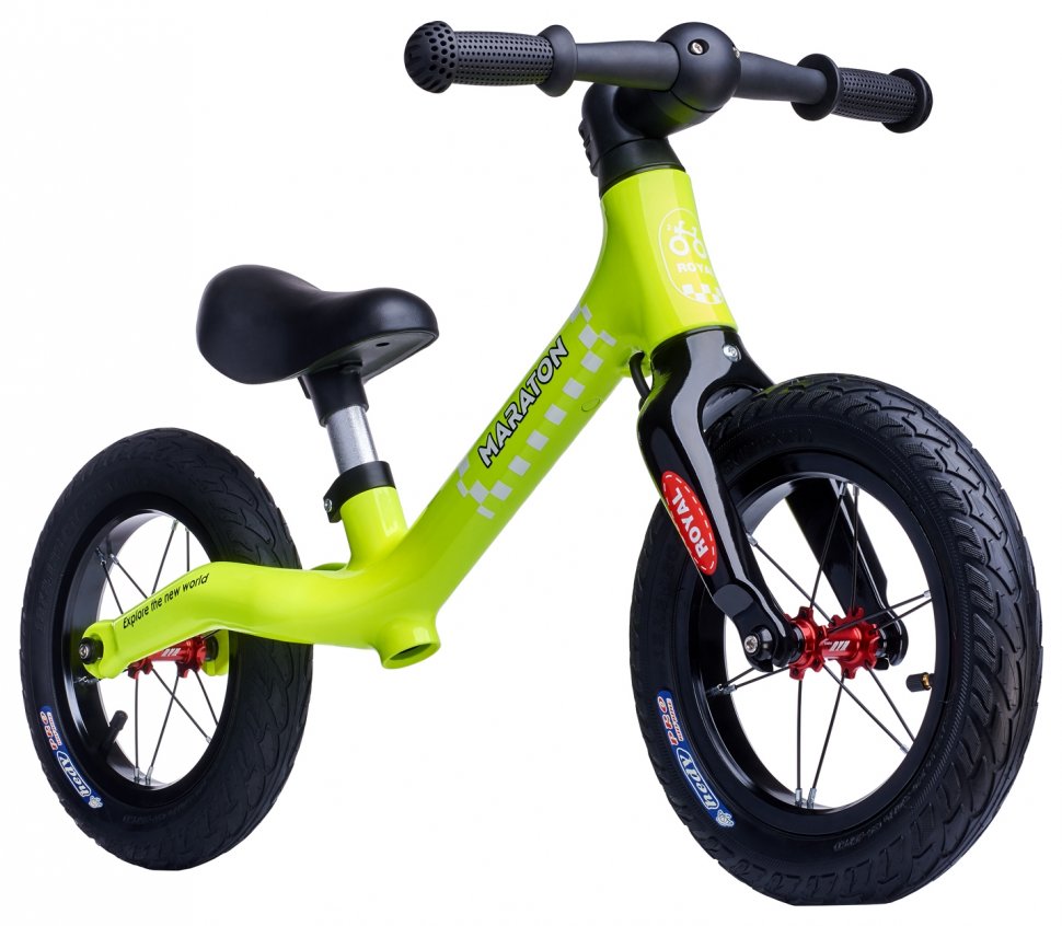 Легкий Карбоновый Беговел Maraton Royal  Lime