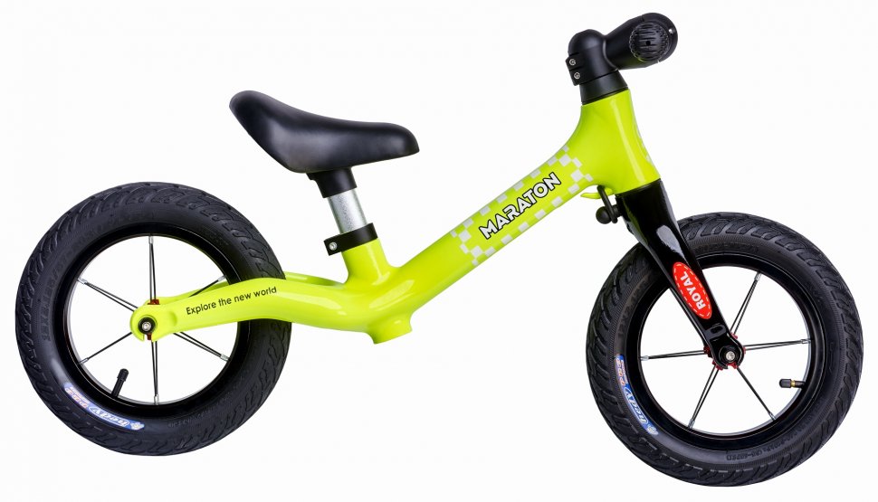 Легкий Карбоновый Беговел Maraton Royal  Lime