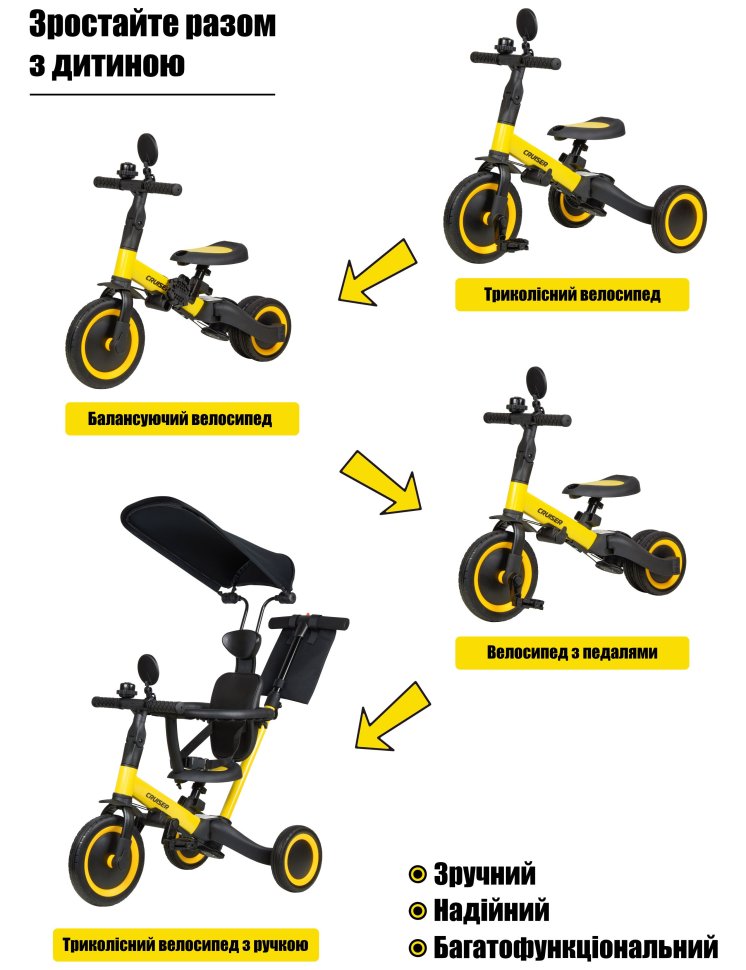 Беговел Tri-cycle 5in1 Cruiser Versa navy